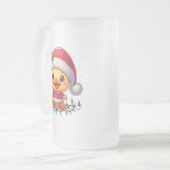 Schattigee Kerst Eend Cartoon Santa-68362 Matglas Bierpul (Voorkant links)