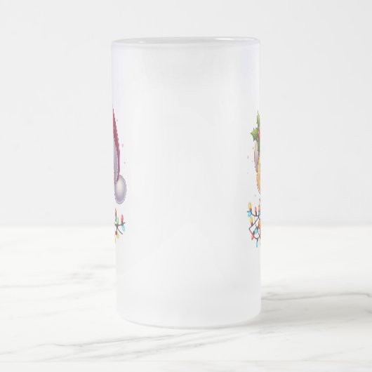 Schattigee Kerst Eend Cartoon Santa-68362 Matglas Bierpul (Center)