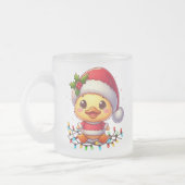 Schattigee Kerst Eend Cartoon Santa-68362 Matglas Koffiemok (Links)
