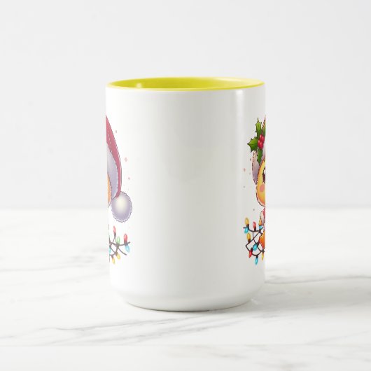 Schattigee Kerst Eend Cartoon Santa-68362 Mok (Midden)