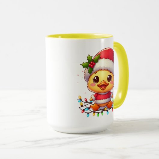 Schattigee Kerst Eend Cartoon Santa-68362 Mok (Voorkant rechts)