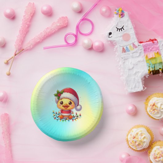 Schattigee Kerst Eend Cartoon Santa-68362 Papieren Kommen (Feest)