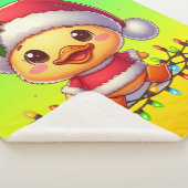 Schattigee Kerst Eend Cartoon Santa-68362 Sherpa Deken (3/4)