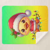 Schattigee Kerst Eend Cartoon Santa-68362 Sherpa Deken (Voorkant (horizontaal))