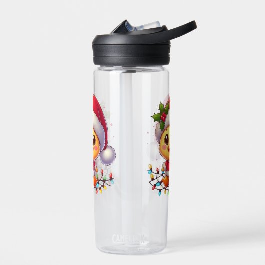 Schattigee Kerst Eend Cartoon Santa-68362 Waterfles (Links)