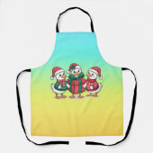 Schattigee Kerst Eenden Cartoon Art-68105 Schort (Voorkant)