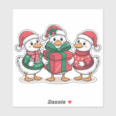 Schattigee Kerst Eenden Cartoon Art-68105 Sticker (Vel)