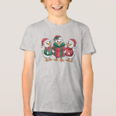 Schattigee Kerst Eenden Cartoon Art-68105 Tri-Blend Shirt (Voorkant)