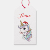Schattigee Kerst Eenhoorn Gift Label Cadeaulabel (Voorkant)