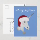 Schattigee Kerst Eenhoorn Magische Vakantie Briefkaart (Voorkant / Achterkant)