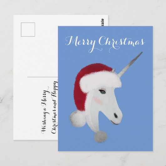 Schattigee Kerst Eenhoorn Magische Vakantie Briefkaart (Voorkant / Achterkant)
