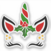 Schattigee Kerst Eenhoorn Stickers met aangepaste (Voorkant)