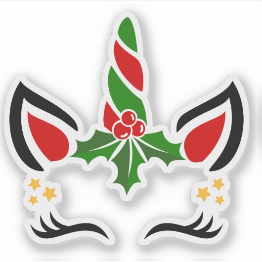 Schattigee Kerst Eenhoorn Stickers met aangepaste (Voorkant)