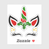 Schattigee Kerst Eenhoorn Stickers met aangepaste (Vel)
