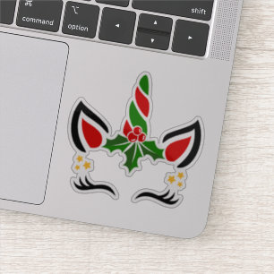 Schattigee Kerst Eenhoorn Stickers met aangepaste