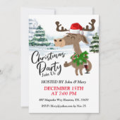 Schattigee kerst eland kerst uitnodiging (Voorkant)