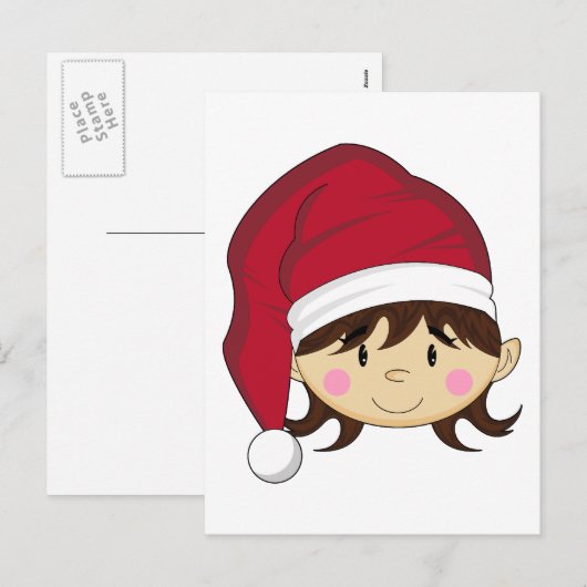 Schattigee kerst elf Briefkaart (Voorkant / Achterkant)