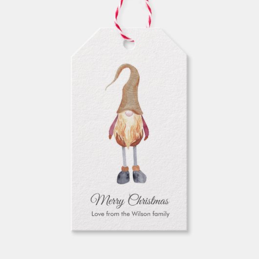 Schattigee Kerst Elf cadeau labels Cadeaulabel (Voorkant)