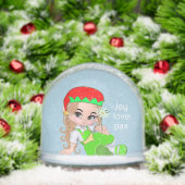 Schattigee Kerst Elf Fairy met Daisy Flower Sneeuwbol (Kerstmis)