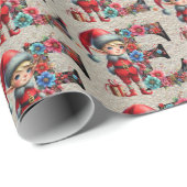 Schattigee Kerst Elf Feestbrief E Cadeaupapier (Rol Hoek)