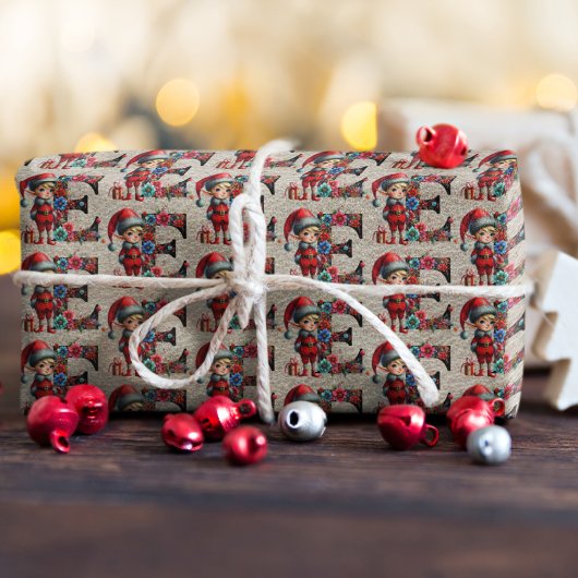 Schattigee Kerst Elf Feestbrief E Cadeaupapier