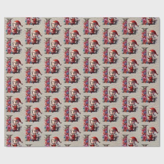 Schattigee Kerst Elf Feestbrief L Cadeaupapier (Vlak)