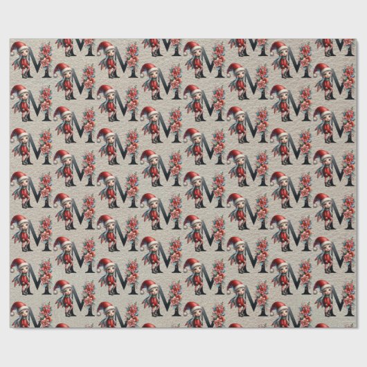 Schattigee Kerst Elf Feestbrief M Cadeaupapier (Vlak)