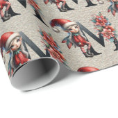 Schattigee Kerst Elf Feestbrief M Cadeaupapier (Rol Hoek)