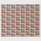 Schattigee Kerst Elf Feestbrief Q Cadeaupapier (Vlak)