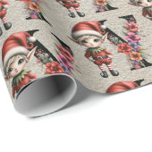 Schattigee Kerst Elf Feestbrief Y Cadeaupapier (Rol Hoek)