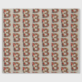 Schattigee kerst elf feestelijke letter b cadeaupapier (Vlak)