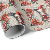 Schattigee Kerst Elf Feestelijke letter D Cadeaupapier (Rol Hoek)