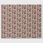 Schattigee Kerst Elf Feestelijke letter F Cadeaupapier (Vlak)