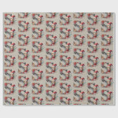 Schattigee Kerst Elf Feestelijke letter S Cadeaupapier (Vlak)