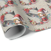 Schattigee Kerst Elf Feestelijke letter S Cadeaupapier (Rol Hoek)