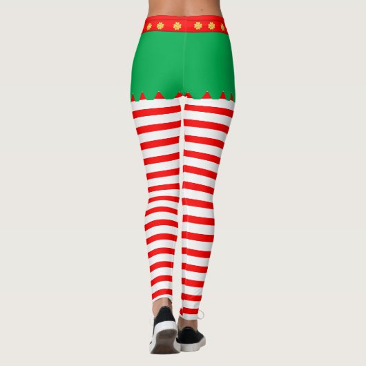 Schattigee kerst elf gestreept leggings (Achterkant)