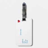 Schattigee Kerst Elf & Hart op Wit Bagagelabel (Achterkant verticaal)