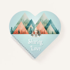 Schattigee kerst elf hartvormig notitieboek