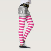 Schattigee Kerst elf klant leggings (grijs & roze) (Rechts)