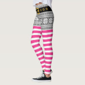 Schattigee Kerst elf klant leggings (grijs & roze) (Links)