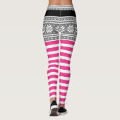 Schattigee Kerst elf klant leggings (grijs & roze) (Achterkant)