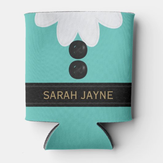 Schattigee Kerst Elf Kostuum Blauwgroen Koelbox Blikjeskoeler (Voorkant)