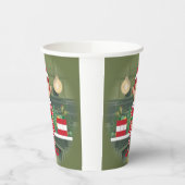 Schattigee kerst elf op plank papieren bekers (Links)