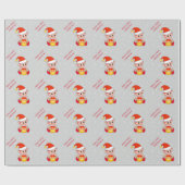 Schattigee Kerst Elf & Sneeuwvlokken op Zilver Cadeaupapier (Vlak)