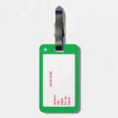 Schattigee Kerst Elf & Star op Groen Bagagelabel (Achterkant verticaal)