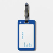 Schattigee Kerst Elf & Star op Royal Blue Bagagelabel (Achterkant verticaal)