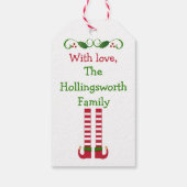 Schattigee kerst elfkousen cadeaulabel (Achterkant)