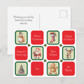 Schattigee kerst- en vakantiewensen op pleinen briefkaart (Voorkant / Achterkant)