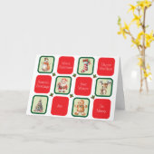 Schattigee kerst- en vakantiewensen op pleinen kaart (Gele Bloem)