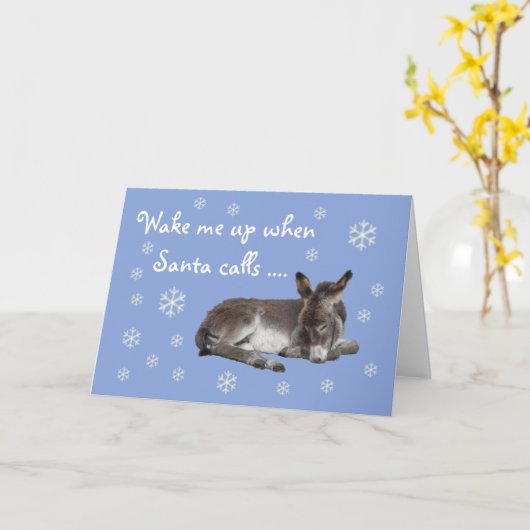 Schattigee kerst ezel kaart (Gele Bloem)